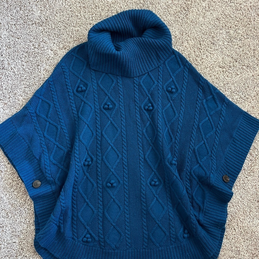 Talbots Teal Cowl Neck Sweater
